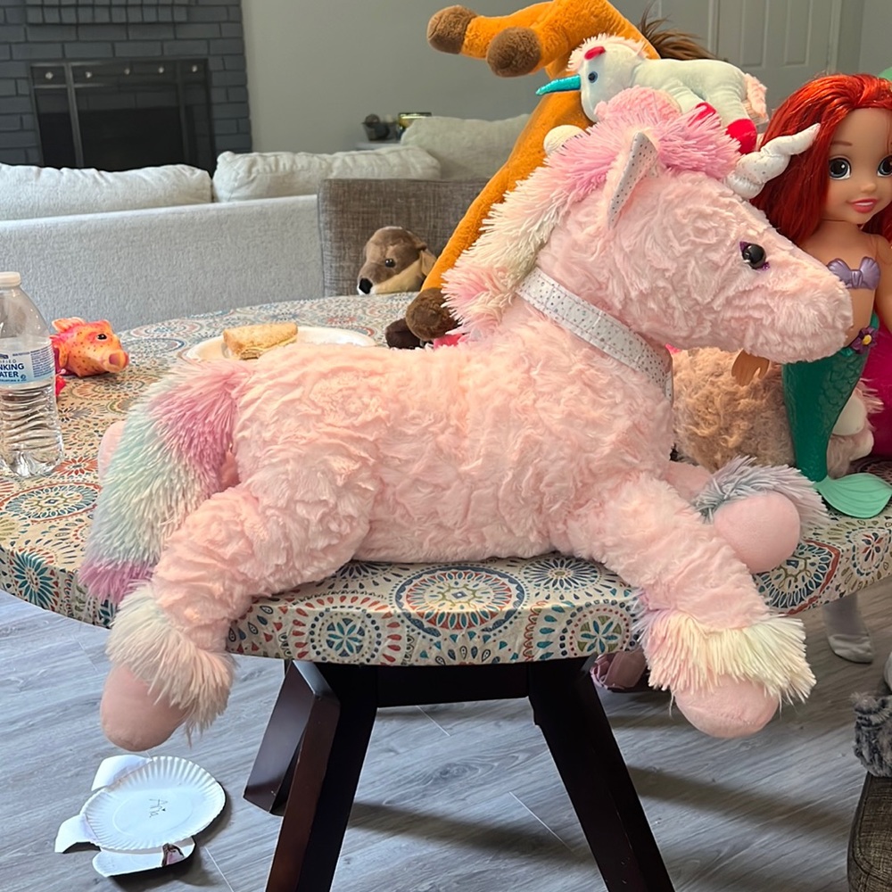 Pink unicorn plush